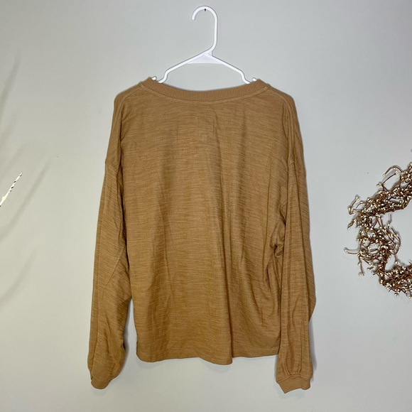 Aerie medium weight sweater cute sleeves button down Henley size L **FINAL PRICE - Picture 5 of 7